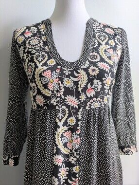Boden Mollie Patchwork Floral/ Polka Dot Dress Size 2R